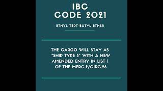 IBC CODE 2021- ETBE