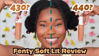✨NEW✨ Fenty Beauty Soft Lit Naturally Luminous Foundation Review || 430 vs 440 S