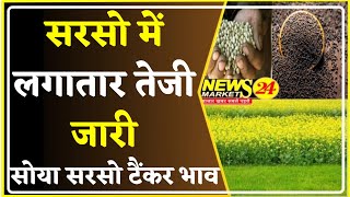 सरसो में लगातार तेजी जारी || सोया सरसो टैंकर भाव || आज का सरसो का भाव || SARSOHAV || NewsMarkets24