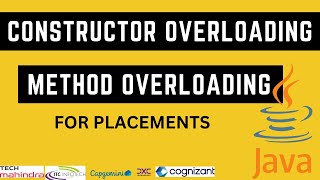 Constructor Overloading In Java | Method Overloading | Java Interview | Wipro | Infosys | Cognizant