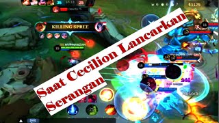 pertarungan seru, serangan kelelawar raksasa cecilion sangat menyakitkan #mobilelegends