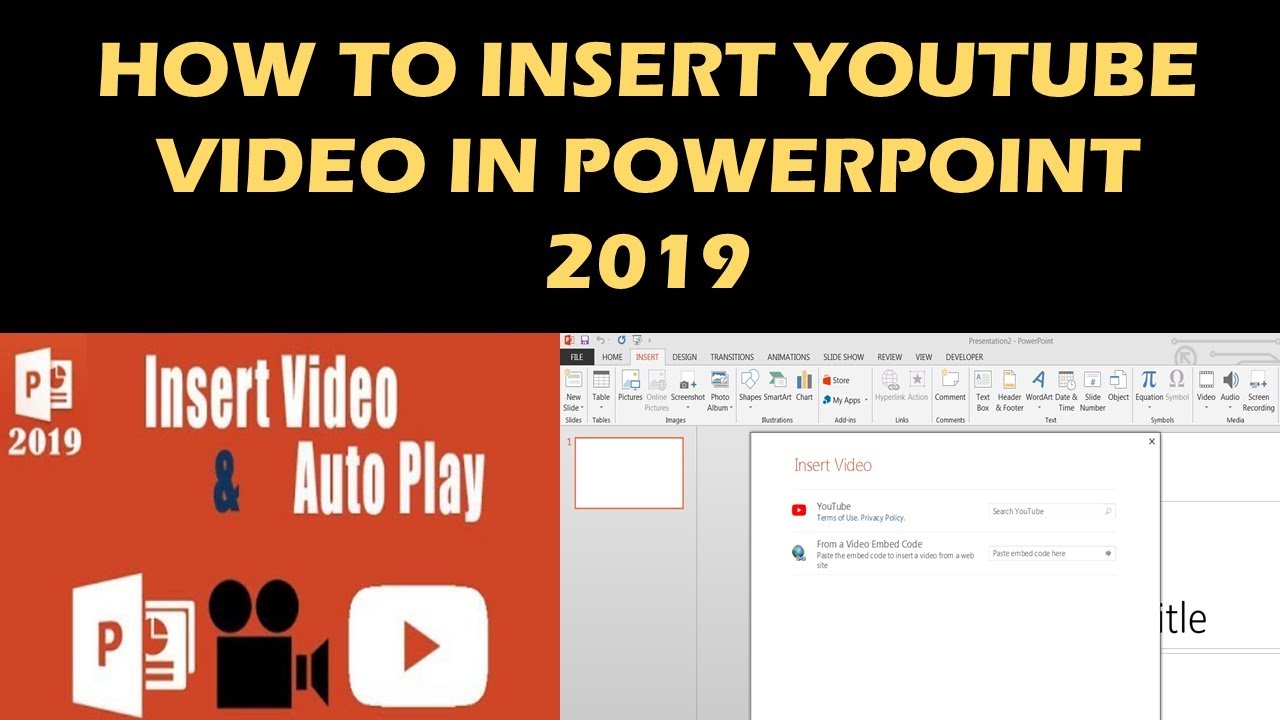 How To Insert Youtube Video In Powerpoint 2019 Youtube