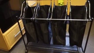 Songmics 4 Bag Rolling Laundry Cart REVIEW