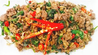 Easy Stir Fried Beef With Basil | ឆាក្ដៅសាច់គោជាមួយម្រះព្រៅងាយៗហើយឆ្ងាញ់ជាប់ចិត្ត