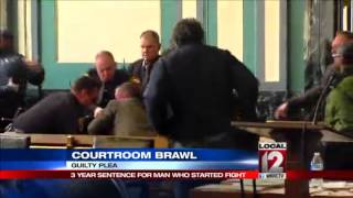 Man sentenced for courtroom brawl