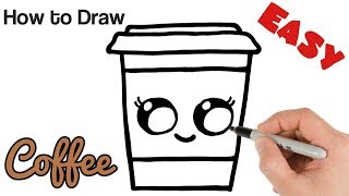 How to Draw Cute Coffee Drink | Super Easy and Kawaii