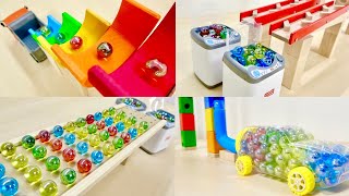 マーブルランレース ASMR ☆ HABA スロープ \u0026 ボーネルンドにキュボロ, トラックにスケルトンカー, マーブル連続再生【Marble Run Race ASMR】