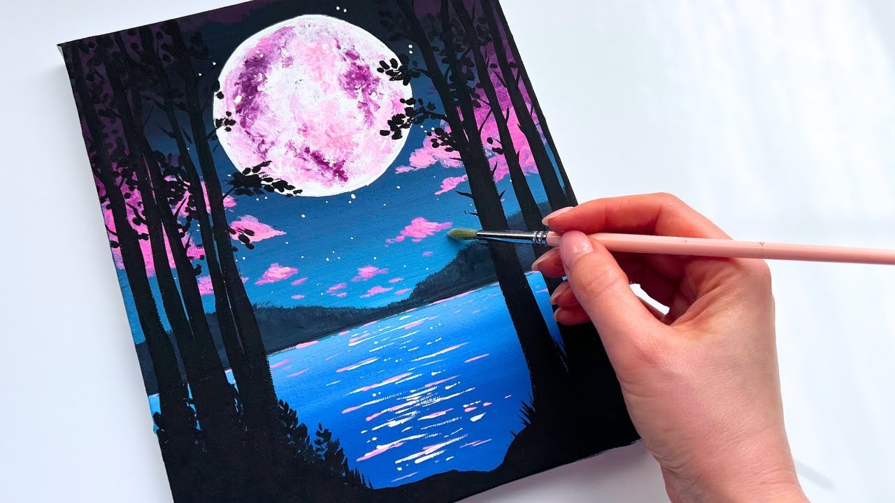 Easy Acrylic Painting For Beginners 15 Minute Tutorial Youtube