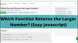 Which Function Returns the Larger Number? (Easy Edabit Javascript Algorithm)