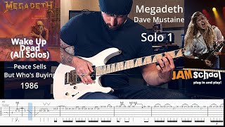 Megadeth Wake Up Dead All Guitar Solos Dave Mustaine Chris Poland (with TAB)