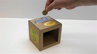 How to make a magic piggy Bank of cardboard Magic trick piggy Bank