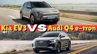 Kia EV3, Long Range,  VS Audi Q4 e-tron Sportback 40,