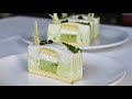 pistachio u0026 coconut milk mousse cake 开心果椰浆 慕斯蛋糕－－freesiaa made 第24集