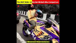 The Uk07 rider vs Roshni Misbah bike Comparison | Top 5 Youtuber Expensive Bike | #shorts #facts