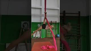 Flexibility movement on aerial silk| aerialsilk tricks #shorts #vlog #aerialsilks #légtorna