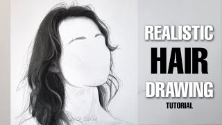 How To Draw Realistic Hair / Realistic Hair Drawing Tutorial / REAL-TIME
