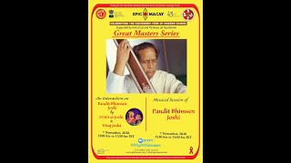 Pandit Bhimsen Joshi | Great Masters Series | An interaction and musical session