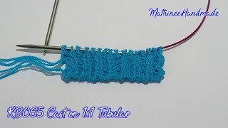 KB065  Tubular cast on 1x1| สอนนิตติ้งมือใหม่ Knitting Tutorial for Beginner @Mathineehandmade