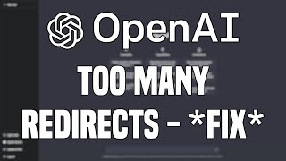 ChatGPT "Too Many Redirects" Error 100% FIX | Tutorial