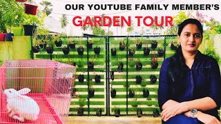 మన యూట్యూబ్ ఛానల్ ఫ్యామిలీ మెంబర్ గార్డెన్ చూద్దామా | Garden Tour In Telugu | Terrace Gardening