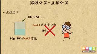 13溶液计算―直接计算  溶液  初中化学