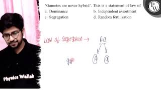 Gametes are never hybrid'. This is a statement of law of a. Dominan...