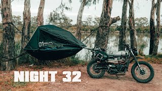 Solo Motorcycle Camping by River in Floating Tent | ASMR | Silent Vlog