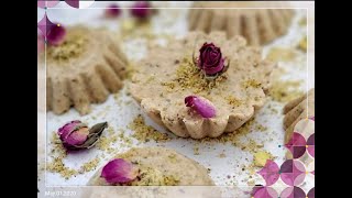 EASY - NO NEED TO COOK / HALVA / HALWA / HALLVA /Pistachio Tahini Rose Hallva - By Ani