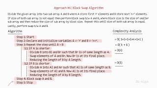 Array Rotation | Block Swap Algorithm