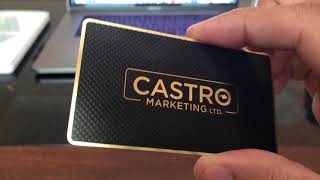 Metallic Gold and Black Business Cards