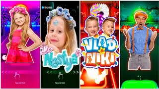 Diana And Roma VS Like nastya VS Vlad Niki Vs Blippi!  Tiles Hop Edm Rush Gameplay!