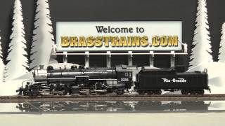 050898-HO Brass Model Train - PSC 16104-1 Crown D\u0026RGW Rio Grande L-76 2-6-6-2 #3351