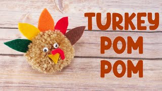 🦃 Turkey Pom Pom Craft (Super EASY for THANKSGIVING!)