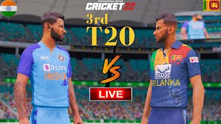 India Vs Sri Lanka 3rd T20 Match : Cricket 22 Live - narenSKgamer