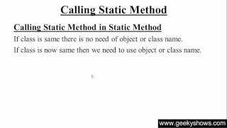 64. Calling Static method in static method in Java Programming (Hindi)