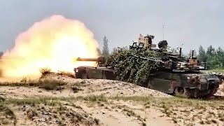 M1A2 Abrams Tanks • Bounding & Firing