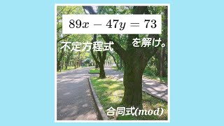 「不定方程式を満たす整数x,yをすべて求めよ。」(合同式mod)ស្វែងរកចំនួនគត់ x,y ដែលបំពេញសមីការដែលមិនអាចកំណត់បាន។