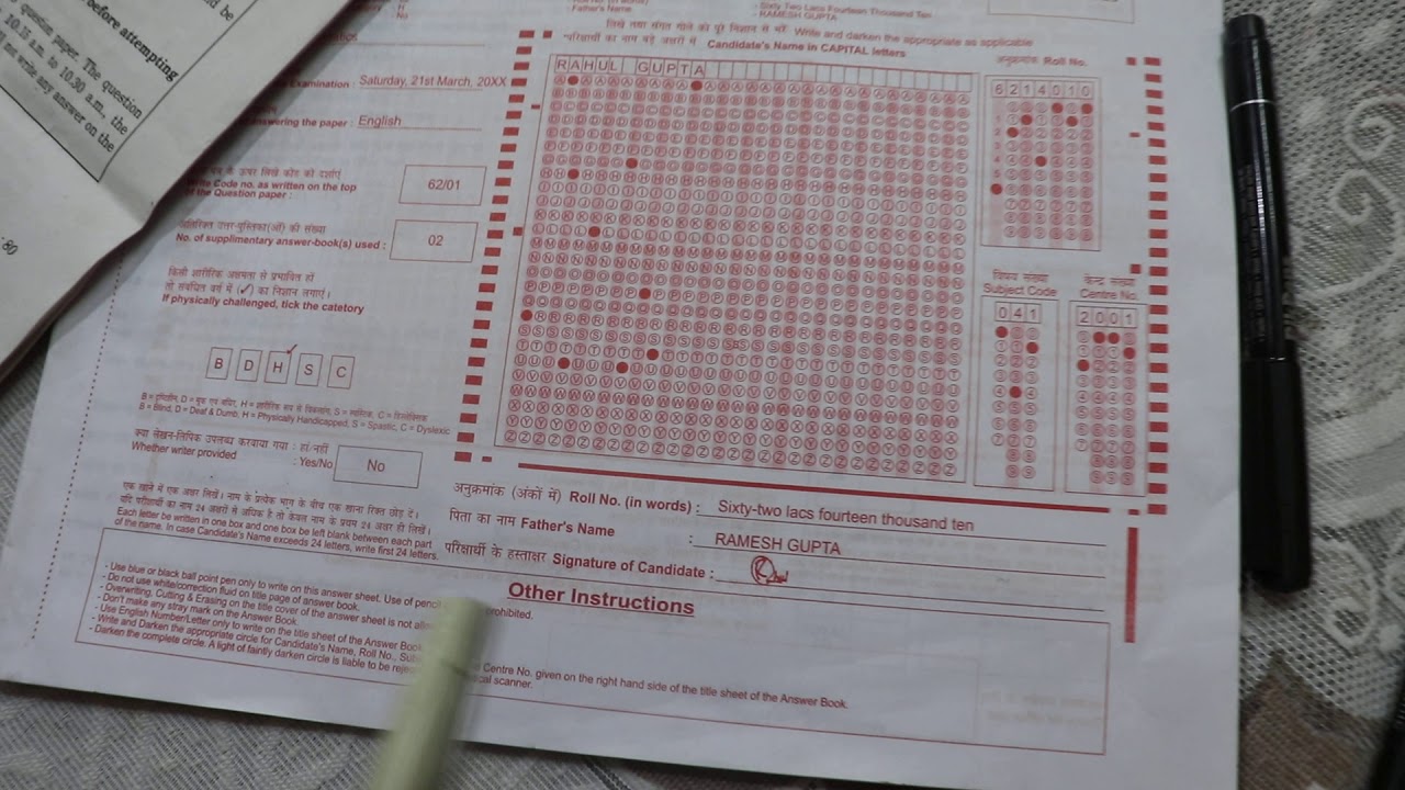 Cbse Model Answer Sheet 2025 Mustang