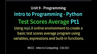 9 Python TestScores Pt1