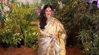 Veteran Actress Rekha looking elegant at Sonam Kapoor & Anand Ahuja's Wedding Reception