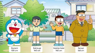 Doraemon size comparison | doraemon characters height comparison