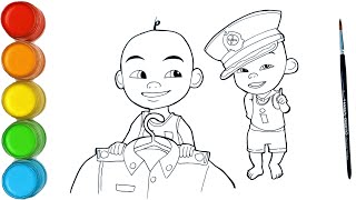 Upin & Ipin bercita-cita menjadi Polisi seperti Ayah | Menggambar dan Mewarnai Upin & Ipin anak