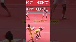Racquet change during rally 😱🔥 #badminton #badmintonlovers #trending #viral #shorts #viralshorts