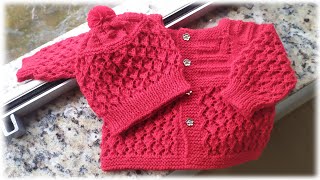 GORRO DE TRICÔ DE 0 A 3 MESES VERMELHO CEREJA