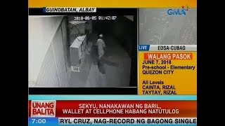 UB: Sekyu sa Albay, nanakawan ng baril, wallet at cellphone habang natutulog