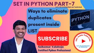 72.Remove Duplicates from a List in Python | Multiple Methods Explained