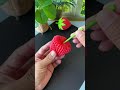 You can also make cute little strawberries with fruit nets. Bring your children to make them tog