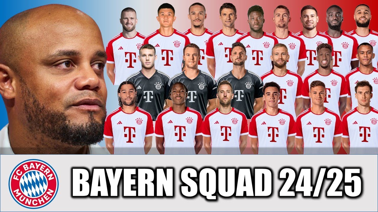 BAYERN MUNICH SQUAD FOR 2024/25 SEASON UNDER VINCENT KOMPANY ...