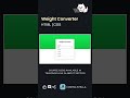 Weight Converter Using Html Css 🔥 From Kg to Pounds #software #shorts