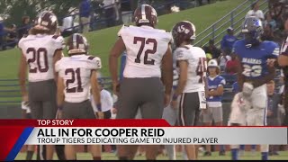 Troup High School dedicates game to Cooper Reid, Tigers win 60-56 against Paul Pewitt